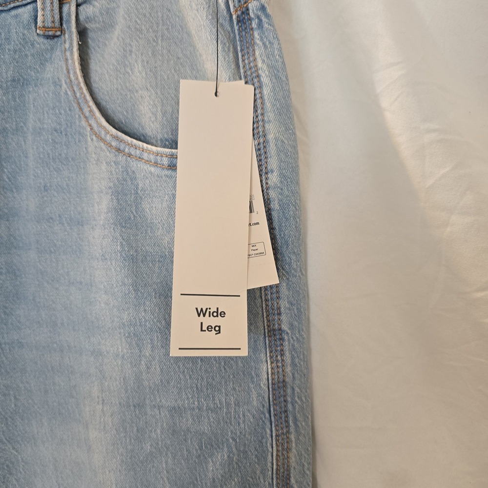 No Boundaries Women's Wide Leg Denim Jeans Light Enzyme With Tint Size 12 NWT - Picture 5 of 14
